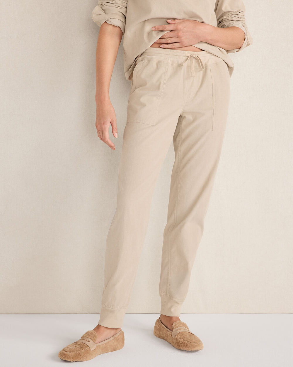 LIGHT ASH COTTON CORDED JOGGER | Talbots on sale