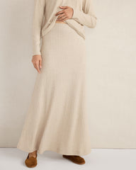CHAMPAGNE HTHR METALLIC LUREX RIB KNIT MAXI SKIRT | Talbots near me
