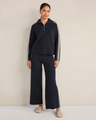 NIGHTFALL/FULL MOON SPORTY STRIPE HALF-ZIP PULLOVER | Talbots US