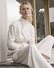 FROST HTHR|IVORY|OYSTER SHELL HTHR ORGANIC COTTON MOCKNECK LONG SLEEVE TEE | Talbots for sale
