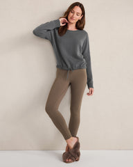 NIMBUS|STORM CLOUD CASHMERE TIE-FRONT CREWNECK SWEATER | Talbots for sale