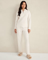 CAFE LATTE HEATHER|GLACIER FROST COMFORT FLEECE TAPERED PANTS | Talbots discount