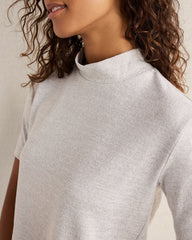 GLACIER FROST|LIGHT GREY HEATHER COZY KNIT MOCKNECK TOP | Talbots outlet