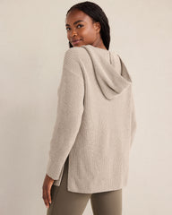 TULE FOG HTHR ORGANIC COTTON CASHMERE SHAKER STITCH HOODIE | Talbots US