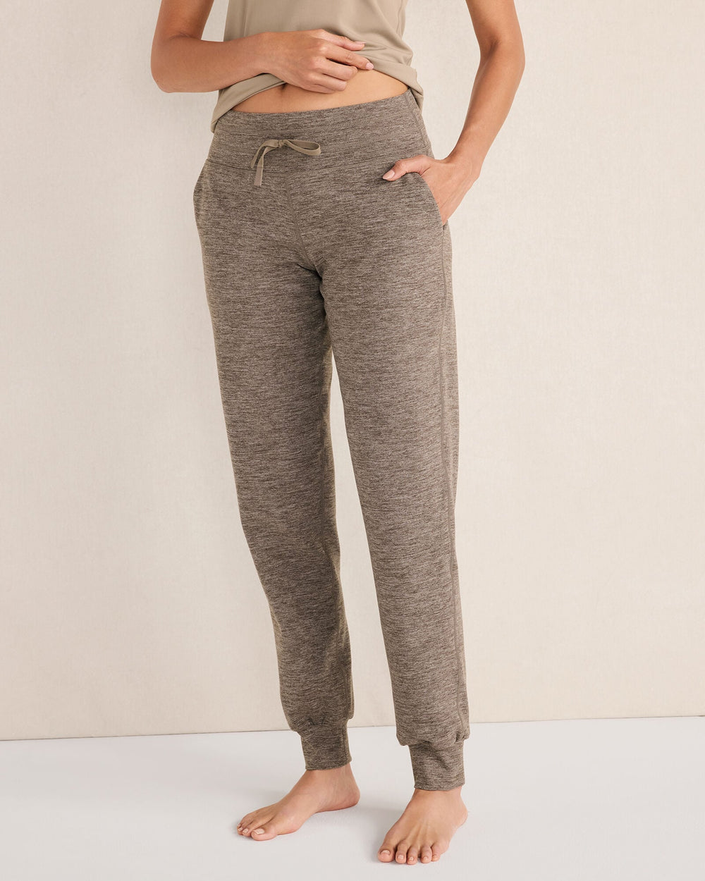 TRUFFLE HEATHER BALANCE HEATHER DRAWSTRING JOGGERS | Talbots for sale