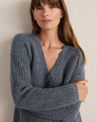 STORM|SOFT LILAC MARLED CASHMERE CARDIGAN | Talbots on sale