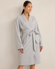 GLACIER FROST|NIGHTFALL|PEWTER HEATHER BROS|SALTY GREEN HTHR ORGANIC COTTON JERSEY ROBE | Talbots sale