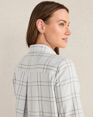 GLACIER FROST WINDOWPANE LIGHTWEIGHT FLANNEL WINDOWPANE PAJAMA TOP | Talbots outlet