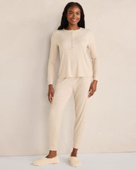 FAWN HEATHER|NIGHTENGALE|NIGHTFALL DRAPEY RIB KNIT HENLEY | Talbots sale