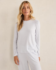 FROST HTHR|GLACIER FROST|OYSTER SHELL HTHR COTTON MODAL BRUSHED JERSEY CREWNECK | Talbots online