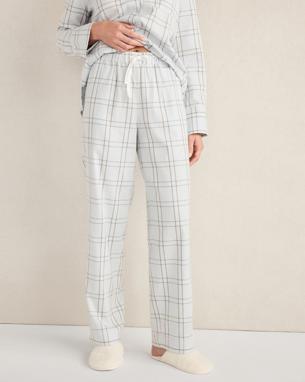 GLACIER FROST WINDOWPANE LIGHTWEIGHT FLANNEL WINDOWPANE PAJAMA PANTS | Talbots sale