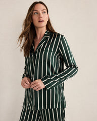 HUNTER MULTI PINSTRIPE WASHABLE SILK PINSTRIPE PAJAMA TOP | Talbots for sale