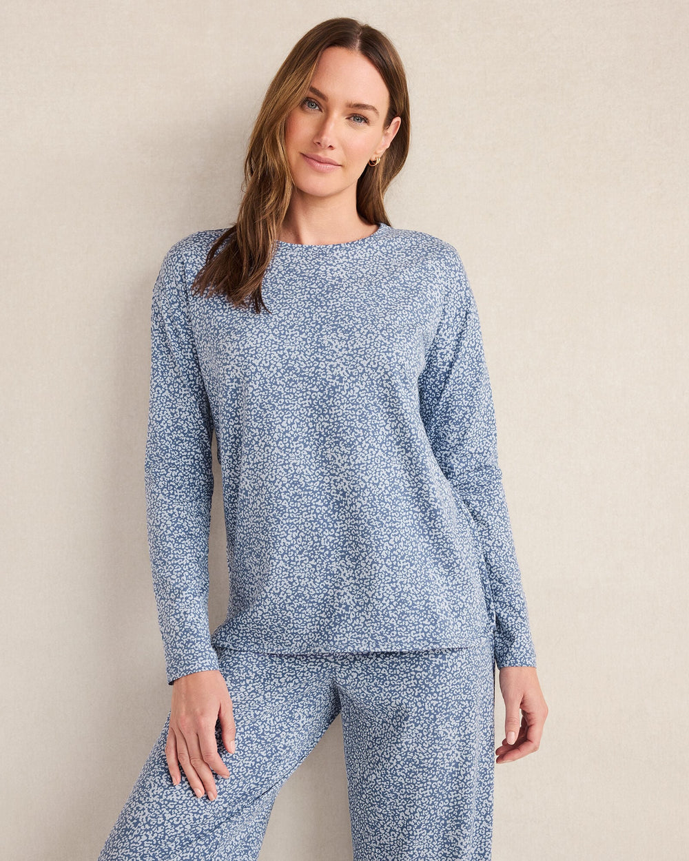 NORTH SEA MULTI ORGANIC COTTON JERSEY ANIMAL PRINT PAJAMA TOP | Talbots near me