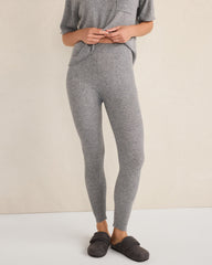 CUMULUS GREY CASHMERE RIB KNIT LEGGINGS | Talbots discount