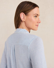 FROST HTHR|WAVE MARLED KNIT PAJAMA TOP | Talbots for sale