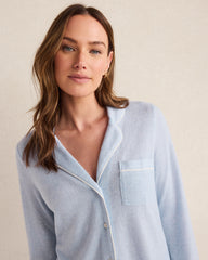 FROST HTHR|WAVE MARLED KNIT PAJAMA TOP | Talbots for sale