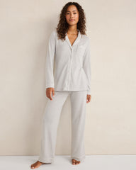 FROST HTHR|WAVE MARLED KNIT PAJAMA PANTS | Talbots discount