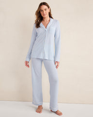 FROST HTHR|WAVE MARLED KNIT PAJAMA PANTS | Talbots discount