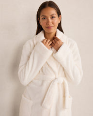 GLACIER FROST|IVORY|SALTY GREEN PLUSH ROBE | Talbots discount