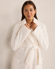 GLACIER FROST|IVORY|SALTY GREEN PLUSH ROBE | Talbots discount