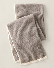 BURNT TOFFEE HTHR/CREAM|LT SLATE HTHR/CREAM FEATHERWEIGHT CASHMERE STRIPED SCARF | Talbots on sale