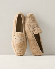 BURNT TOFFEE|PIGNOLI SHERPA AND LEATHER MOCCASINS | Talbots on sale