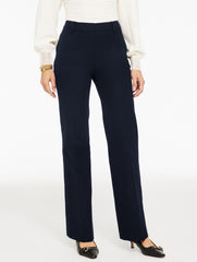 BLACK|INDIGO RELAXED BOOTCUT COTTON BI-STRETCH PANTS | Talbots sale