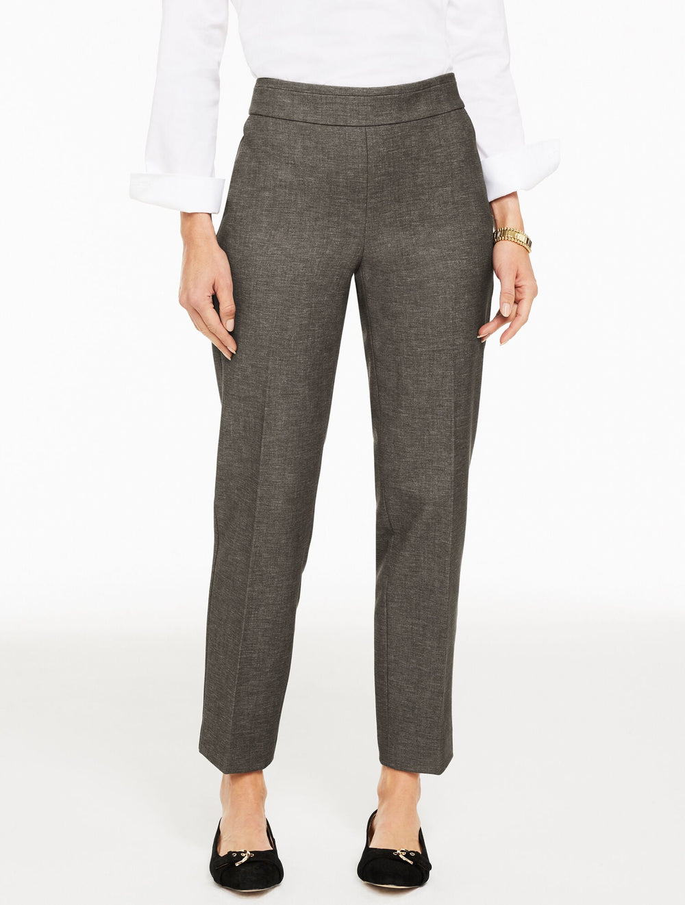 BLACK MULTI SLIM STRAIGHT ANKLE PANTS | Talbots outlet