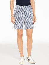 WHITE/INDIA INK RELAXED CHINO SHORTS - GRAPHIC LEAVES | Talbots for sale