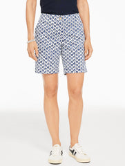 WHITE/INDIA INK RELAXED CHINO SHORTS - GRAPHIC LEAVES | Talbots for sale