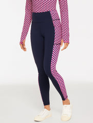 PINK PETAL/INDIA INK PERFORMANCE COMPRESSION LEGGINGS - GEO | Talbots discount