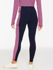 PINK PETAL/INDIA INK PERFORMANCE COMPRESSION LEGGINGS - GEO | Talbots discount
