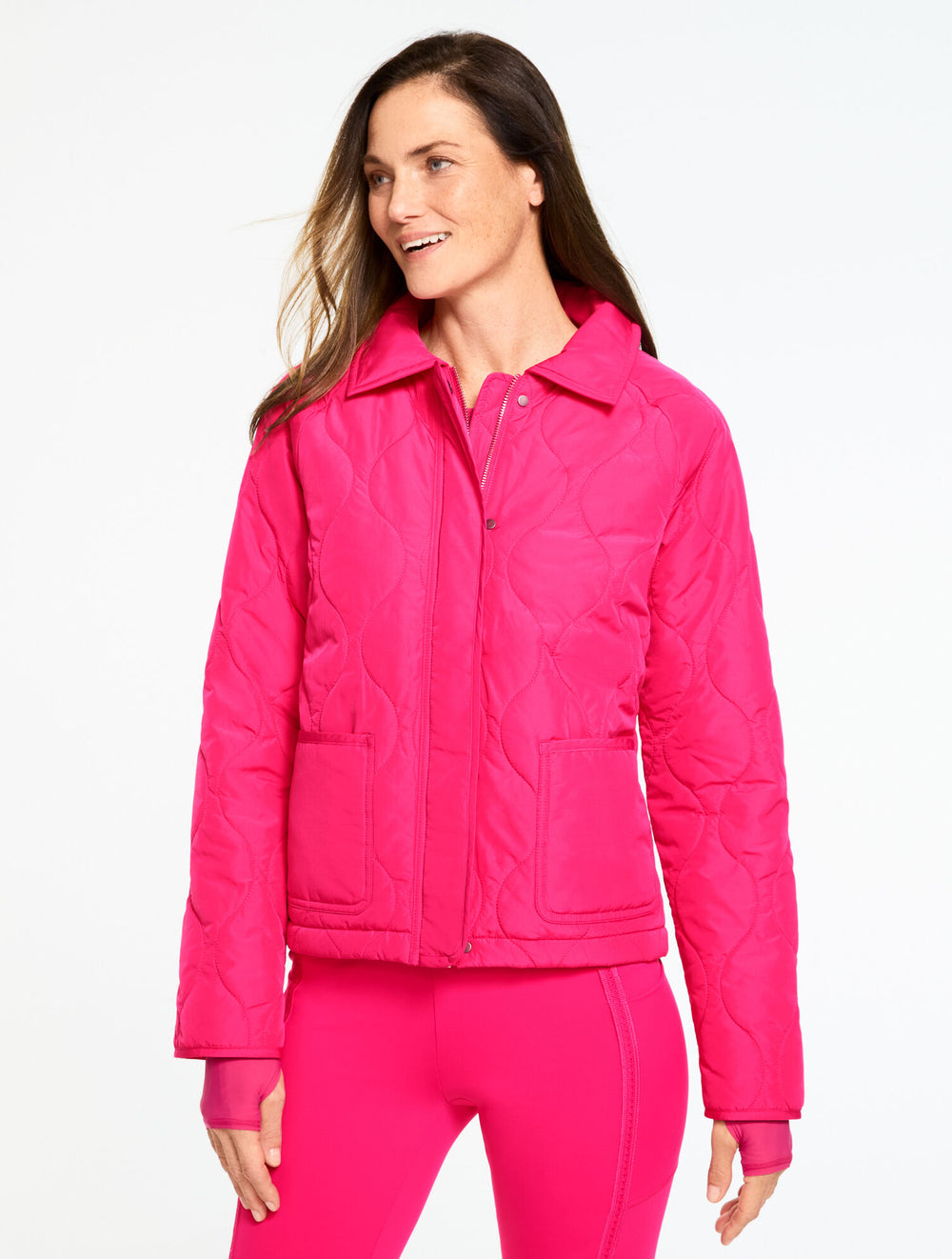 PINK PEACOCK QUILTED BARN JACKET | Talbots for sale