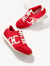 RED POP ALEX STATUS HERRINGBONE SUEDE SNEAKERS | Talbots sale