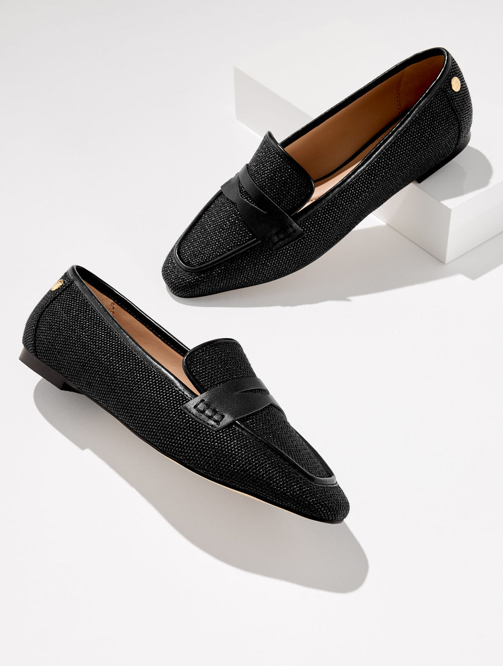 BLACK ERIN STRAW RAFFIA LOAFERS | Talbots for sale