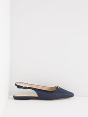 INDIGO WHITLEY SHIMMER RAFFIA SLINGBACK FLATS | Talbots online