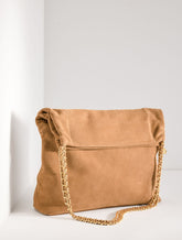 SIERRA BROWN SUEDE CHAIN TOTE | Talbots outlet