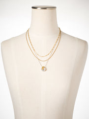 GOLD/SHINY SILVER ROPE SWIRL LAYER NECKLACE | Talbots discount