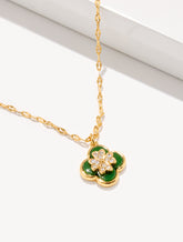 HILLSIDE GREEN/GOLD LUCKY CHARM NECKLACE | Talbots sale