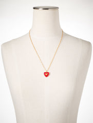RED POP/GOLD RED VELVET HEART PENDANT NECKLACE | Talbots discount