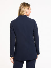 INDIGO BLUE POLISHED CREPE BLAZER | Talbots discount