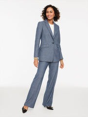 BLUE BOOT LEG REFINED DENIM PANTS | Talbots outlet