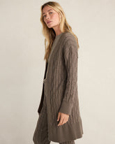 SLATE BROWN ORGANIC COTTON CASHMERE CABLE CARDIGAN | Talbots discount
