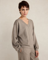 SLATE BROWN HTHR SOFT KNIT V-NECK TOP | Talbots online