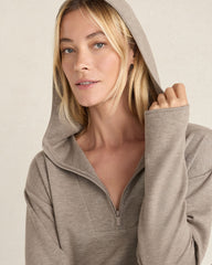SLATE BROWN HTHR SOFT KNIT HALF-ZIP HOODIE | Talbots discount