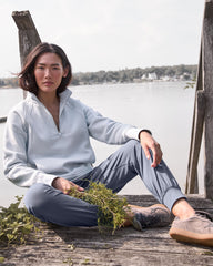 GLACIER FROST|RAINFALL CLOUD FLEECE HALF-ZIP PULLOVER | Talbots online