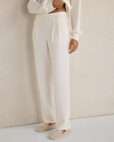 IVORY|PURE TAUPE DOUBLE KNIT PLEATED PANTS | Talbots US