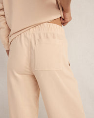 PEACH QUARTZ GARMENT DYE ORGANIC COTTON TERRY BARREL LEG PANTS | Talbots discount