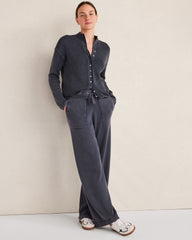 GARMENT DYE NIGHTFALL|GARMENT DYE WAVE ORGANIC COTTON ROLL NECK CARDIGAN | Talbots online