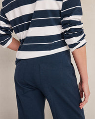TWILIGHT HTHR ORGANIC COTTON INTERLOCK BARREL LEG PANTS | Talbots on sale